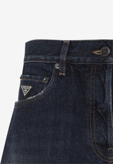 High-Waist Mini Denim Shorts