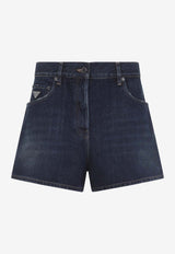 High-Waist Mini Denim Shorts