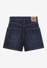 High-Waist Mini Denim Shorts