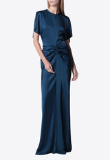 Victoria Beckham Isabella Knotted Maxi Dress Blue 1226WDR007004ASI/T_VIBEC-DO