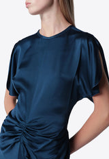 Victoria Beckham Isabella Knotted Maxi Dress Blue 1226WDR007004ASI/T_VIBEC-DO