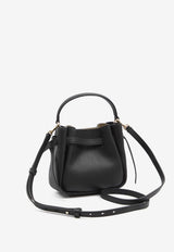 Tory Burch Mini Romy Bucket Bag in Hammered Leather Black 179988--001