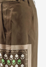 Tory Burch Printed Silk Wide-Leg Pants Brown 180751209_Brown_40005364