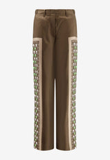 Tory Burch Printed Silk Wide-Leg Pants Brown 180751209_Brown_40005364
