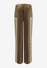 Tory Burch Printed Silk Wide-Leg Pants Brown 180751209_Brown_40005364
