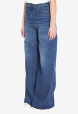 Chloé Wide-Leg Washed Jeans Blue CHC24ADP02150--402