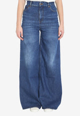Chloé Wide-Leg Washed Jeans Blue CHC24ADP02150--402