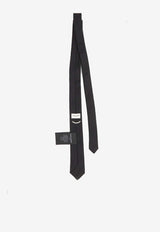 Saint Laurent Skinny Silk Grosgrain Tie Black 720095-3Y043-1000