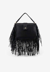 Burberry Rider Leather Fringe Shoulder Bag Black 8126286A1189_Black_40017488