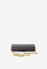 Saint Laurent Cassandre Matelassé Leather Chain Clutch Black 377828-BOW01-1000