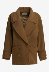 Chloé Double-Breasted Wool Short Coat Brown CH26AMA06077212_9d9c7de1-979d-487c-94f2-b06c6a75c074