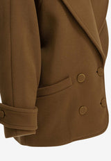 Chloé Double-Breasted Wool Short Coat Brown CH26AMA06077212_9d9c7de1-979d-487c-94f2-b06c6a75c074