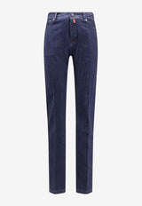 Kiton Ciro Paone Logo Patch Straight-Leg Jeans Blue UPNJSMK0628H01DARK WASH_Blue_42176907
