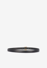 Saint Laurent Cassandre Thin Calfskin Belt Black 554465-BOO0W-1000
