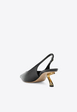 Ferragamo Cleya 50 Sculptural Heel Slingback Pumps Black 07935981CLE/S_FERRA-NR