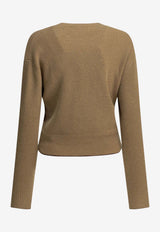 Heart Logo Knitted Wool Sweater
