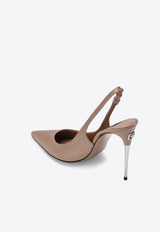 Dolce & Gabbana Lollo 105 Slingback Satin Pumps Beige CG0776A7630/S_DOLCE-8H056