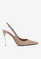 Dolce & Gabbana Lollo 105 Slingback Satin Pumps Beige CG0776A7630/S_DOLCE-8H056