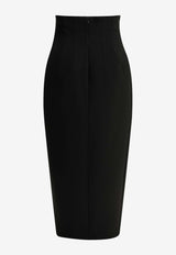 Khaite Luiza High-Waist Midi Skirt with Slit Black 41914114200_dfc43244-65d9-4180-81a0-98ac37e38802