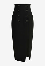 Khaite Luiza High-Waist Midi Skirt with Slit Black 41914114200_dfc43244-65d9-4180-81a0-98ac37e38802