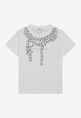 Givenchy Deconstructed Crystals Print T-shirt White BW70FJP7ER/S_GIV-100