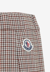 Pleated Check Midi Skirt