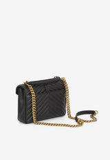 Saint Laurent Medium College Quilted Leather Shoulder Bag Black 600279-BRM07-1000