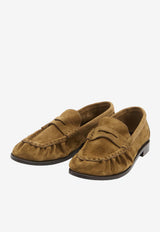 Saint Laurent Le Loafer Suede Penny Loafers Cognac 816812-2W5AC-9808