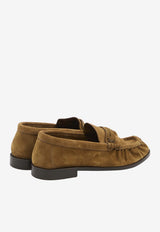 Saint Laurent Le Loafer Suede Penny Loafers Cognac 816812-2W5AC-9808
