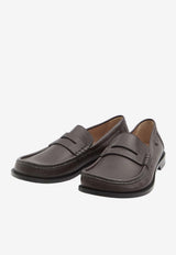 Loewe Campo Leather Loafers Bordeaux M816290X46--3468