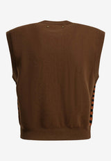 Golden Goose DB Roby Checkerboard Wool Knit Vest Brown GWP02824P00267683442_26a5b4c5-9400-4020-8eaf-8e8cec352a48