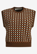Golden Goose DB Roby Checkerboard Wool Knit Vest Brown GWP02824P00267683442_26a5b4c5-9400-4020-8eaf-8e8cec352a48