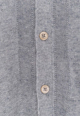 Brunello Cucinelli Linen Blend Knit Sweater Gray M2L707805CYZ16_Grey_60002051
