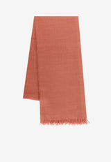 Brunello Cucinelli Fringed Cashmere-Silk Scarf Orange MSC924059C8604_ORANGEFLAME_60015633