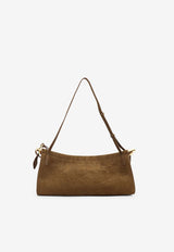 Alaïa Medium Le Click East-West Shoulder Bag in Nubuck Leather Brown AA1S01430CA214A47_VERTKAKI_70150755