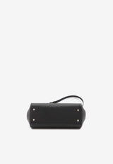 Dolce & Gabbana Large Sicily Handbag in Dauphine Leather Black BB6002-B1001-80999