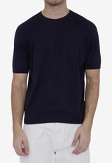 John Smedley Kempton Basic T-shirt Blue KEMPTON--NAVY