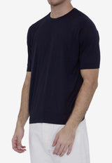John Smedley Kempton Basic T-shirt Blue KEMPTON--NAVY