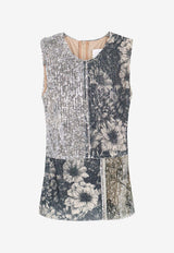 Maison Margiela Patchwork Sequined Sleeveless Top Gray S29NC0535MTJ054962_OneColor_41114894