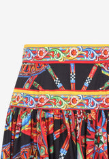 Carretto Print Poplin Maxi Skirt