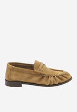 Saint Laurent Le Loafer Suede Penny Loafers Cognac 818908-2W5AC-9808