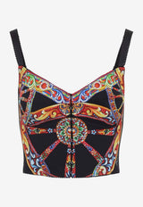 Carretto Print Corset Top