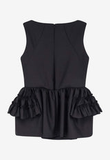 Dries Van Noten Casey Ruffled-Hem Top Black 2610107073305900_BLACK_54420994