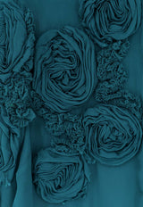 Dries Van Noten Chowsa Floral Applique Blouse Petrol 2610107623376508_PETROL_54420991