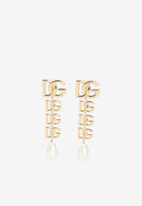 DG Logo Pearl Clip-On Earrings