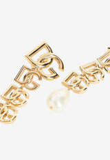 DG Logo Pearl Clip-On Earrings