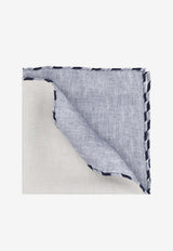 Brunello Cucinelli Logo Label Silk Pocket Square Navy MX8650091C2723_PANAMA_58257021