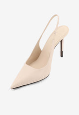 Brunello Cucinelli 100 Pointed Leather Slingback Pumps Beige MZSKC2828C8905_Ivory_58257030