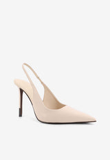 Brunello Cucinelli 100 Pointed Leather Slingback Pumps Beige MZSKC2828C8905_Ivory_58257030