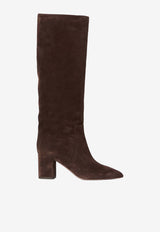 Paris Texas Anja 70 Suede Knee-High Boots Brown PX1088-XV003-CIOCCOLATO